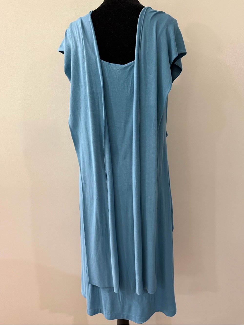 Soma Light Blue Adjustable Wrap Sleeveless V-Neck Cool Days Women's Midi Dress - Picture 5 of 16